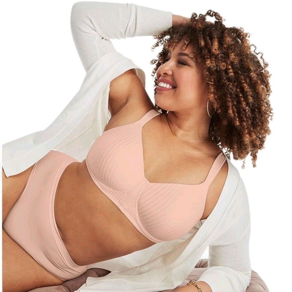 Playtex Secrets US4707 Perfectly Smooth Wirefree Bra Full Coverage Pink 40DD